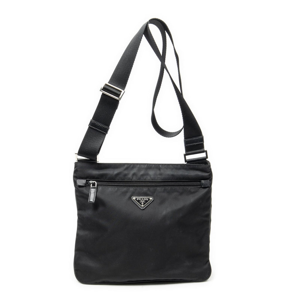 Prada Web Media Messenger Black Nylon Canvas