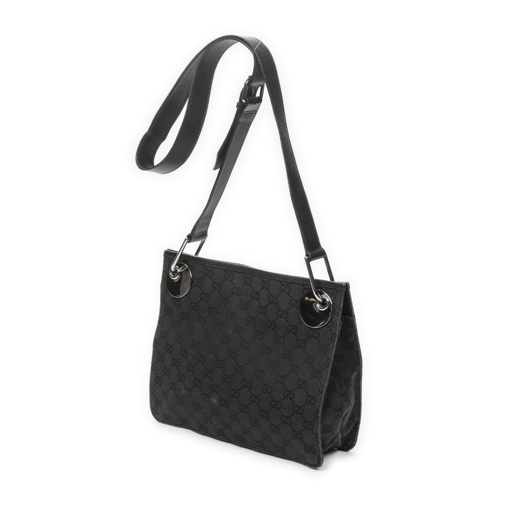 Gucci Eclipse Crossbody Shoulder Bag Black GG Canvas — view 2