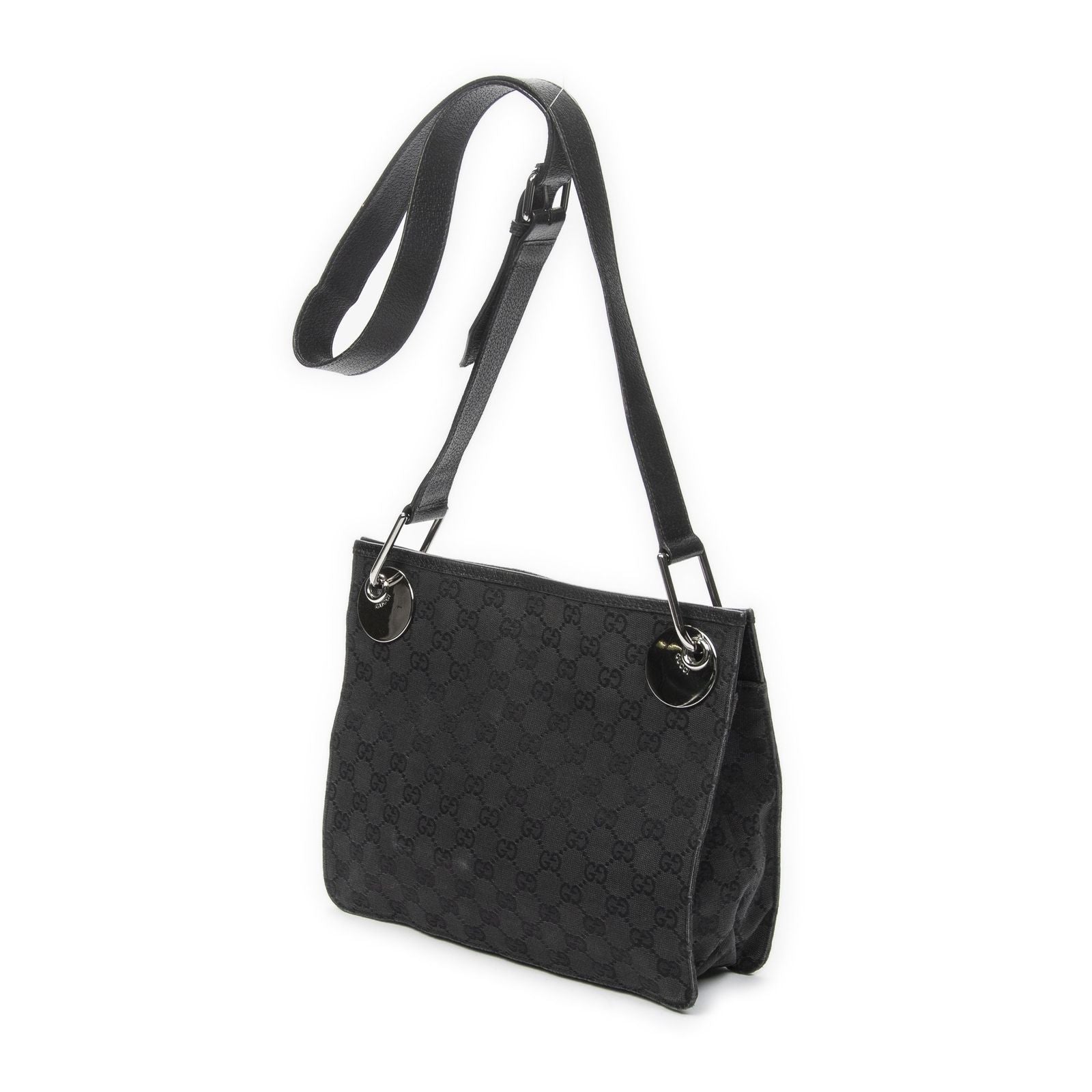 Gucci Eclipse Crossbody Shoulder Bag Black GG Canvas — view 2