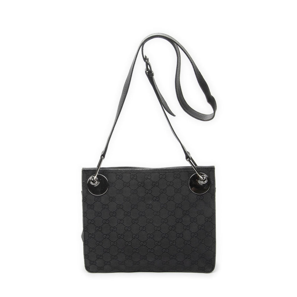 Gucci Eclipse Crossbody Shoulder Bag Black GG Canvas — view 5
