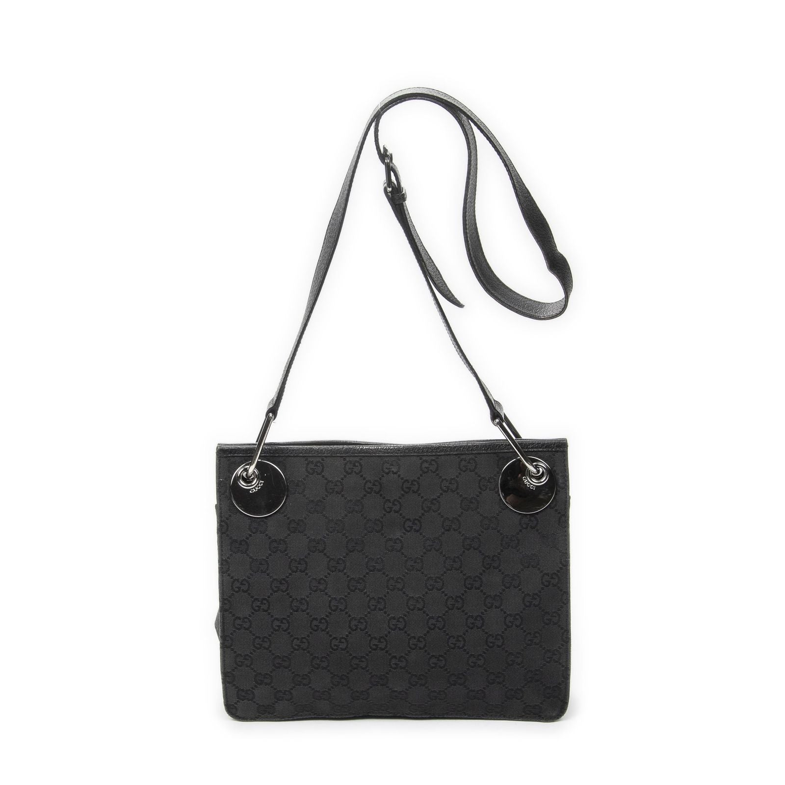Gucci Eclipse Crossbody Shoulder Bag Black GG Canvas — view 5