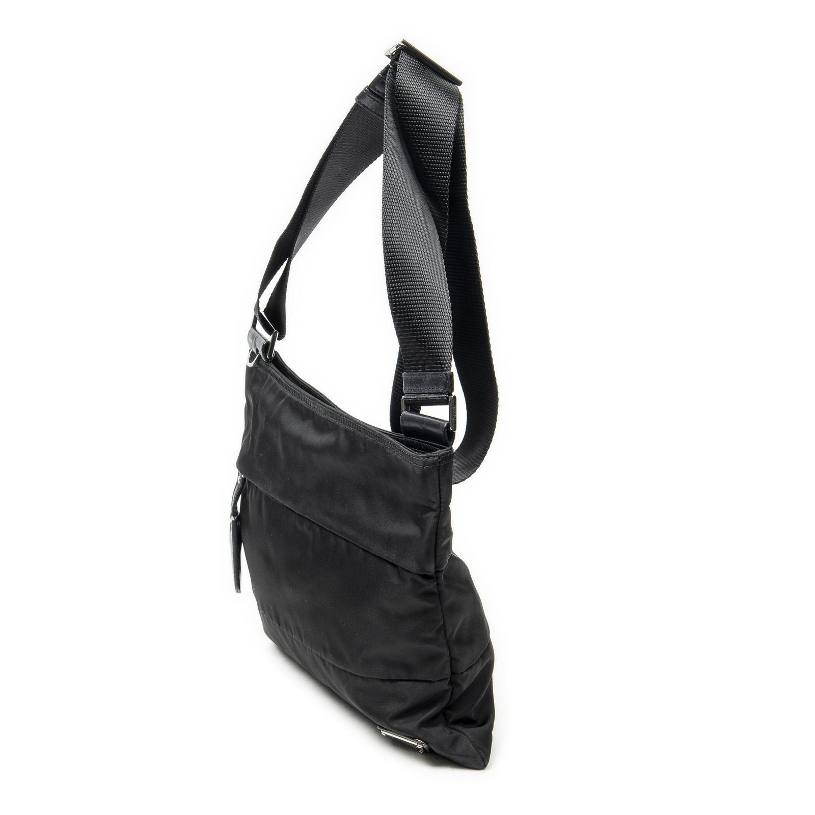 Prada Square Flat Crossbody Black Nylon Canvas — view 2