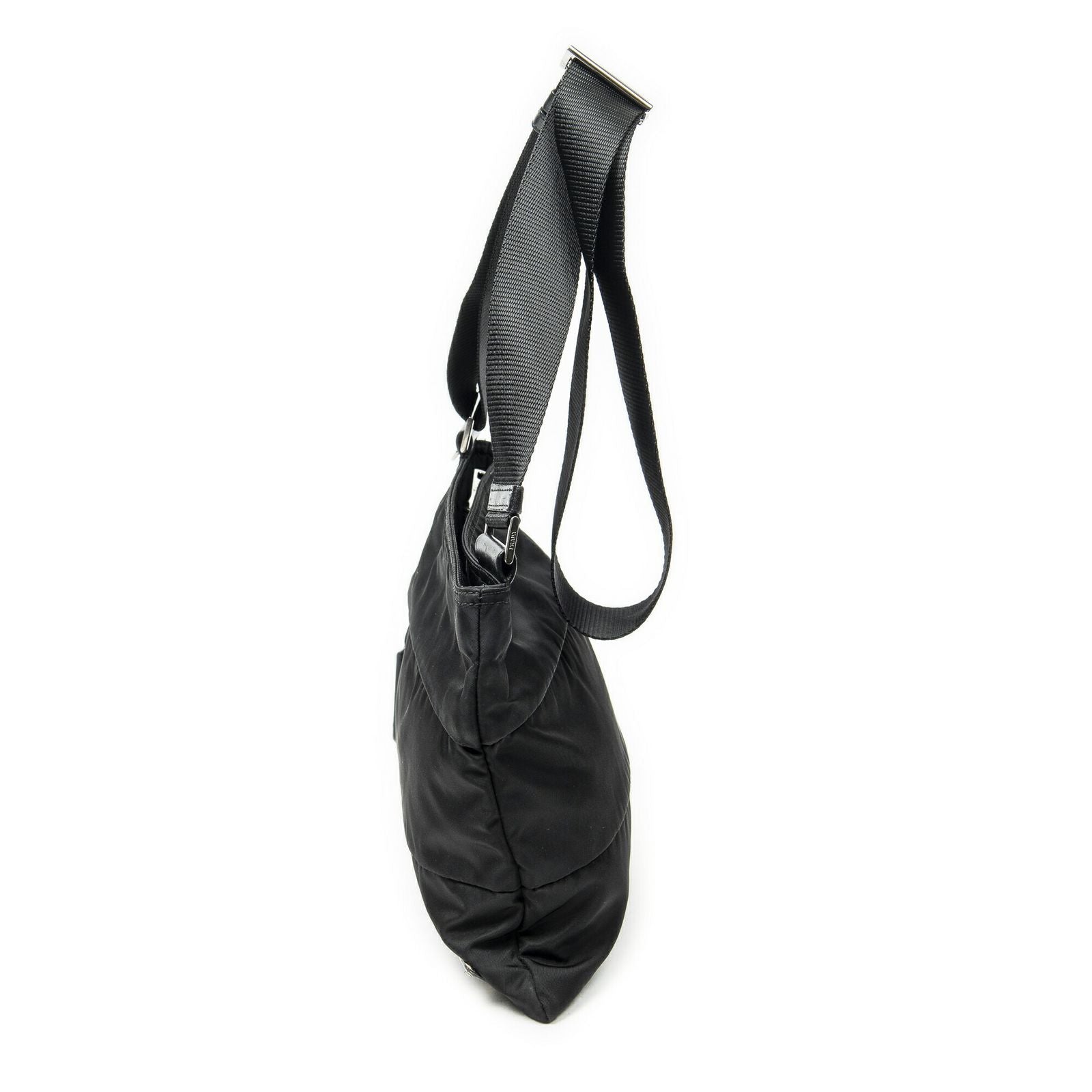Prada Square Flat Crossbody Black Nylon Canvas — view 3