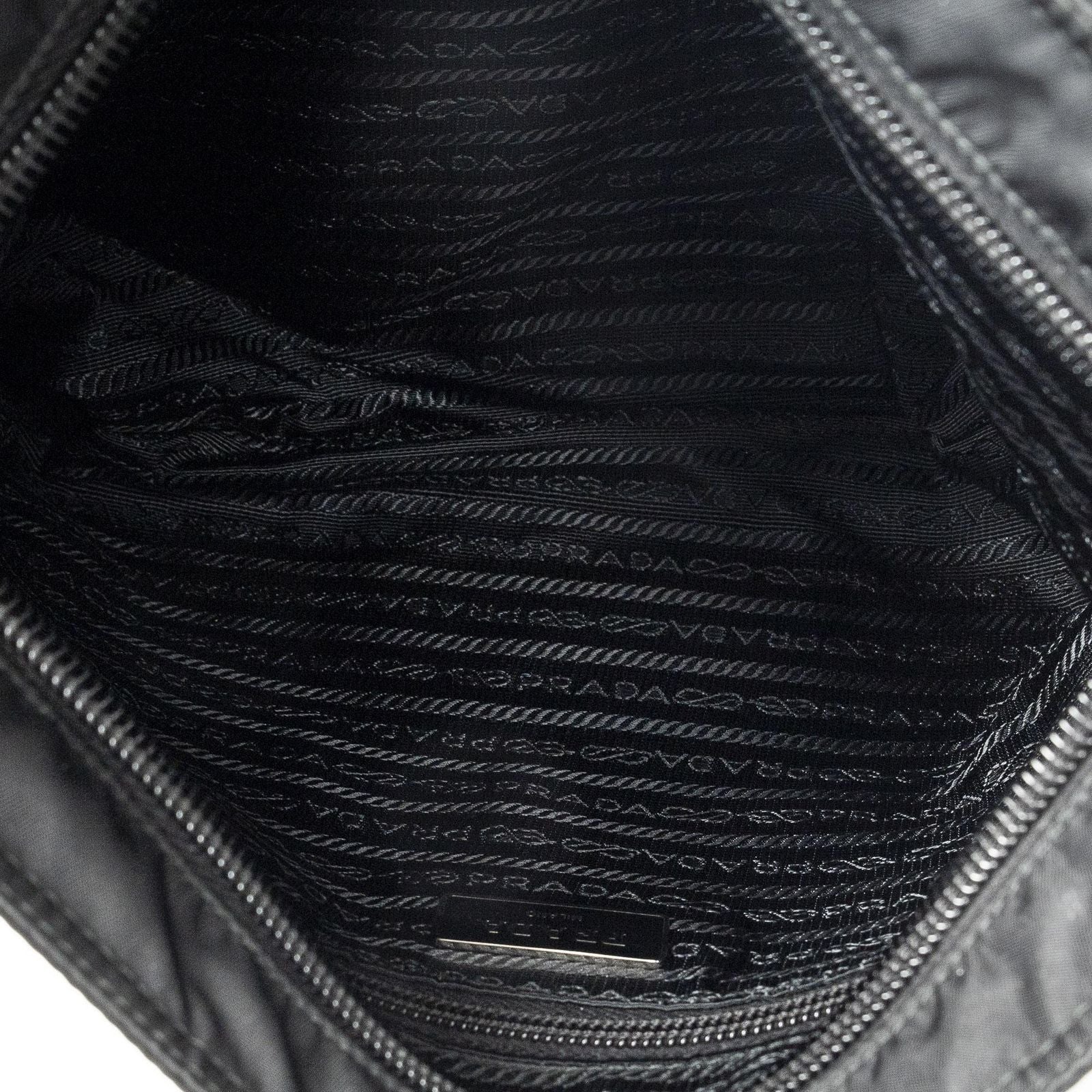 Prada Square Flat Crossbody Black Nylon Canvas — view 9