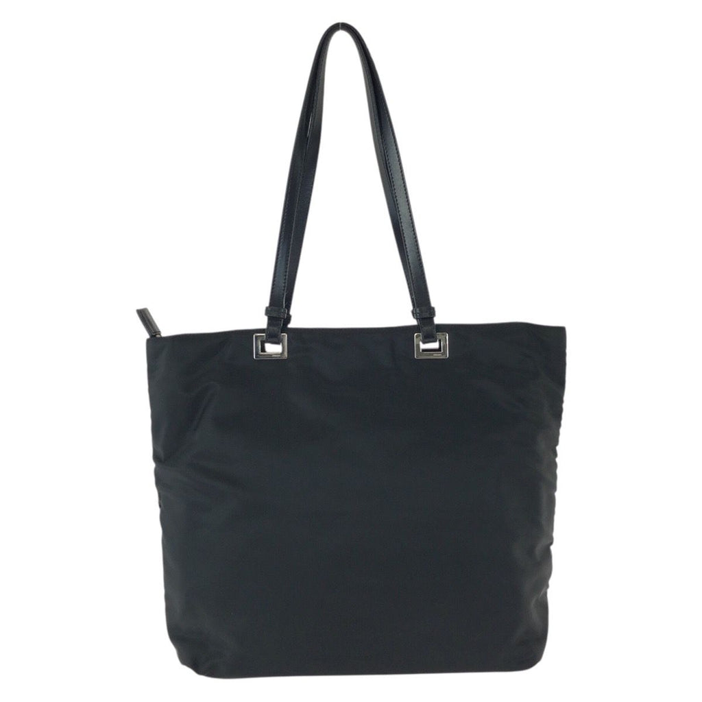 Prada Tessuto Black Silver Nylon Leather Tote Shoulder — view 2