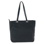 Prada Tessuto Black Silver Nylon Leather Tote Shoulder — view 2