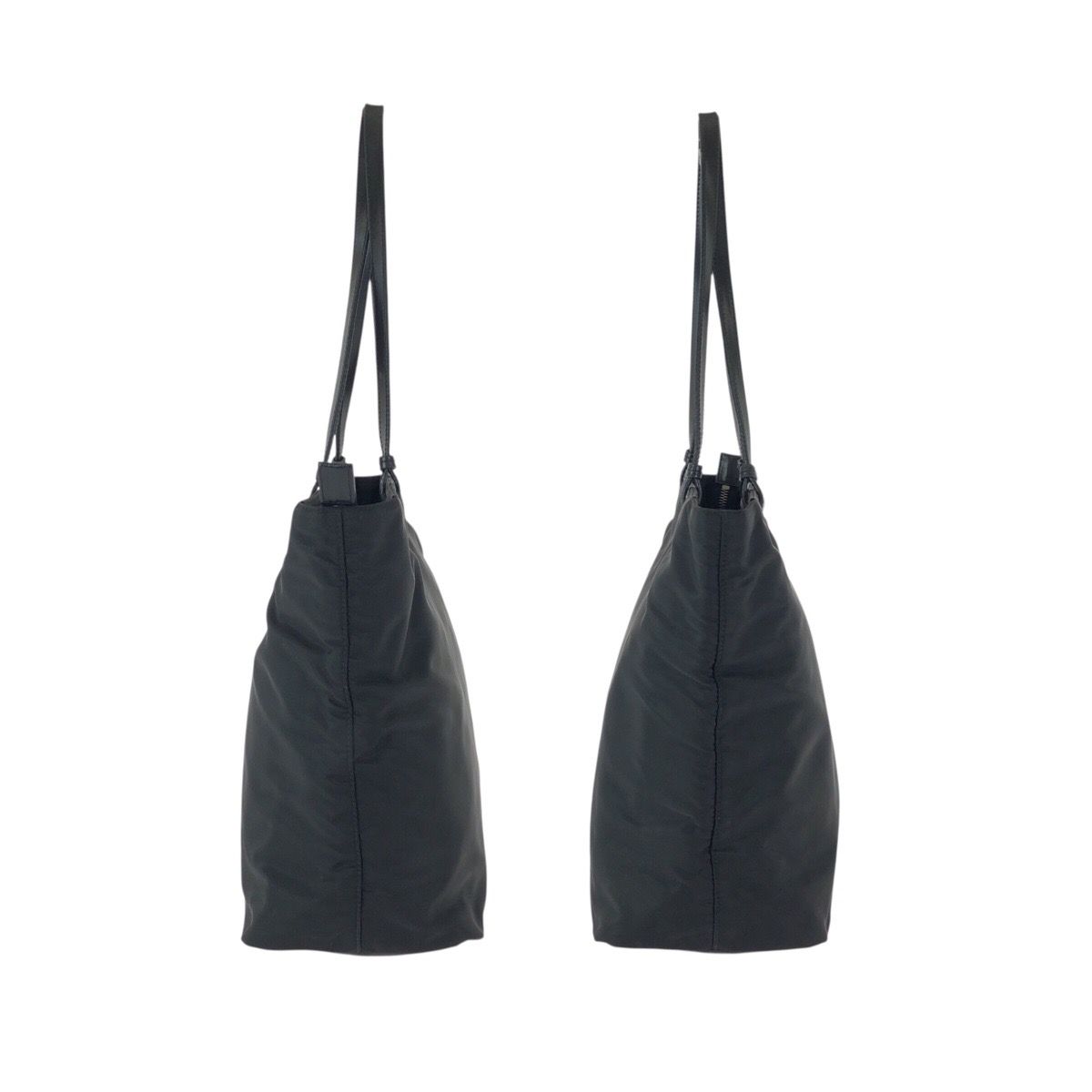 Prada Tessuto Black Silver Nylon Leather Tote Shoulder — view 8