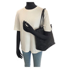 Prada Tessuto Black Silver Nylon Leather Tote Shoulder — view 7
