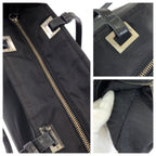 Prada Tessuto Black Silver Nylon Leather Tote Shoulder — view 6