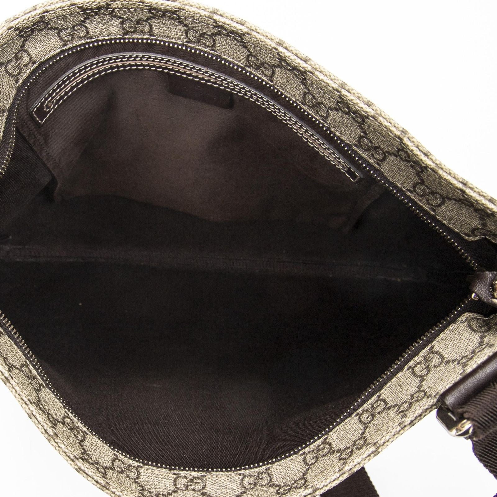 Gucci Large Square Zip Messenger Dark Brown Beige Supreme Canvas — view 9