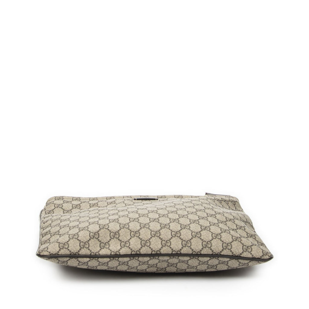 Gucci Large Square Zip Messenger Dark Brown Beige Supreme Canvas — view 6