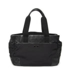 Gucci Side Pocket Rectangular Tote Black Nylon Canvas