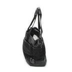 Gucci Side Pocket Rectangular Tote Black Nylon Canvas — view 4