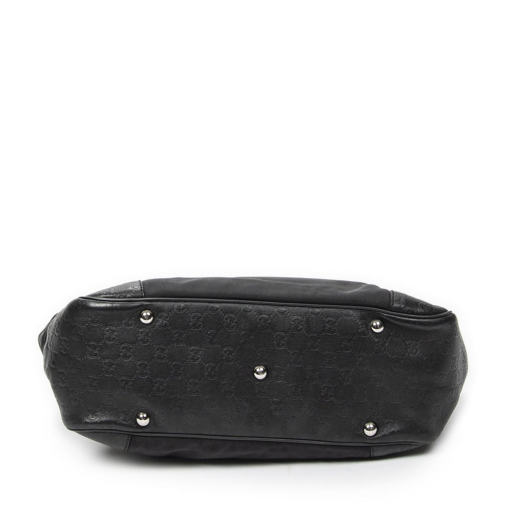 Gucci Side Pocket Rectangular Tote Black Nylon Canvas — view 6