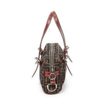 Fendi Small Belted Boston Brown Red Zucca Canvas Messenger — view 3