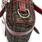 Fendi Small Belted Boston Brown Red Zucca Canvas Messenger — view 7