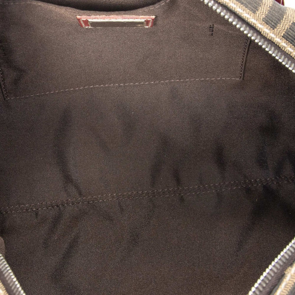 Fendi Small Belted Boston Brown Red Zucca Canvas Messenger — view 9