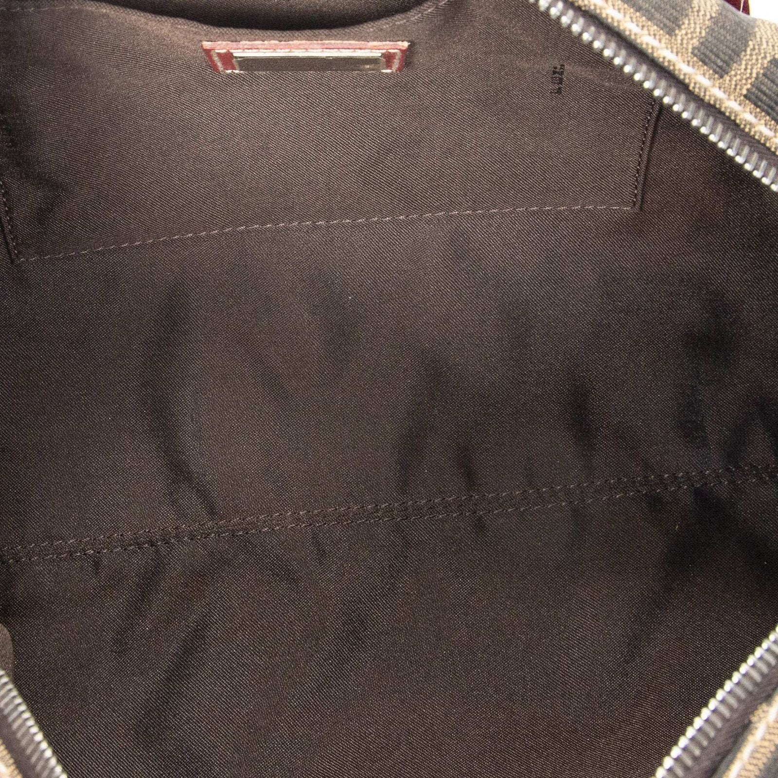 Fendi Small Belted Boston Brown Red Zucca Canvas Messenger — view 9