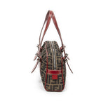 Fendi Small Belted Boston Brown Red Zucca Canvas Messenger — view 4