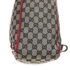 Gucci Abbey D-ring Vertical Tote Red Navy Beige GG Canvas — view 8