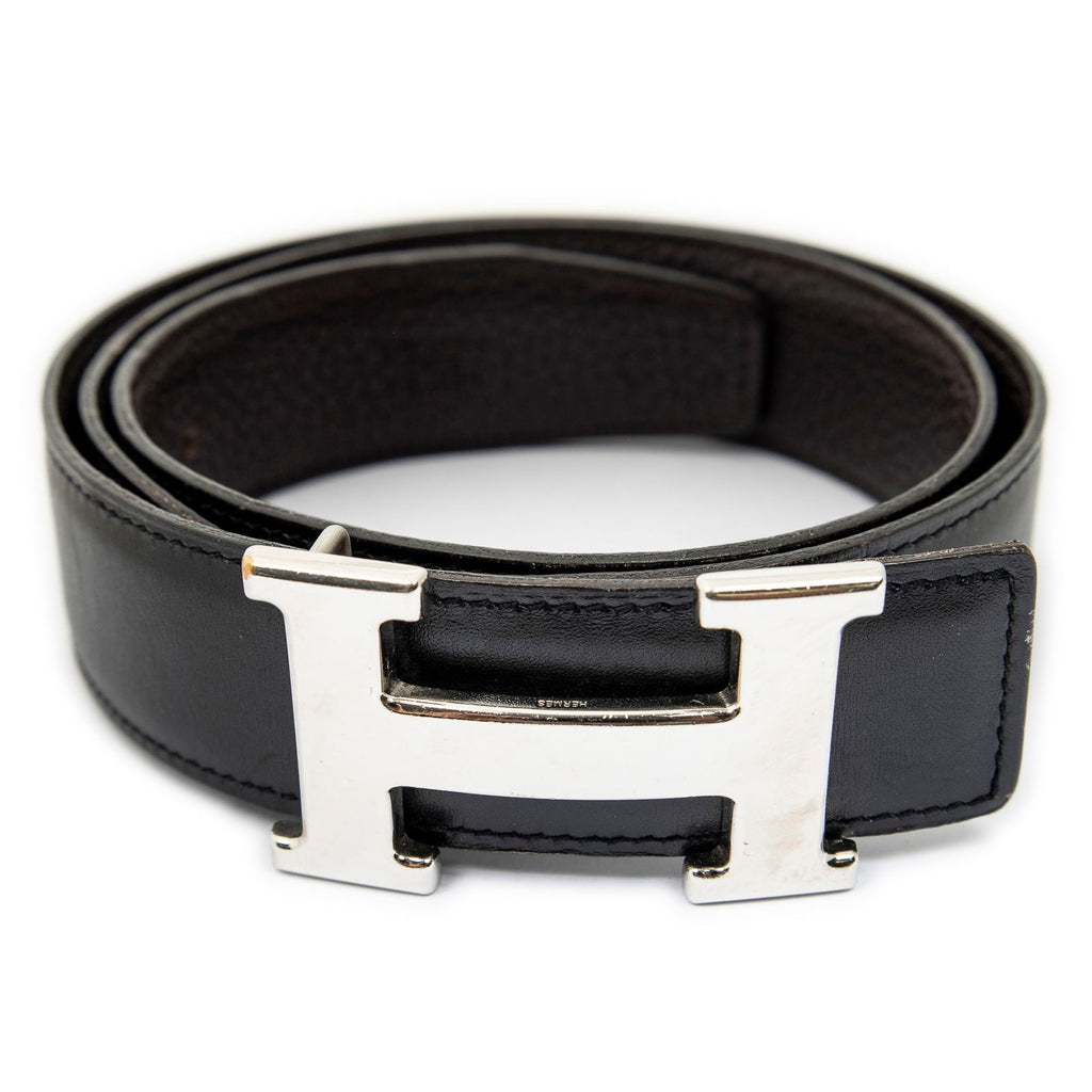 Hermes Constance Belt 32 Black Brown Box Leather — view 2