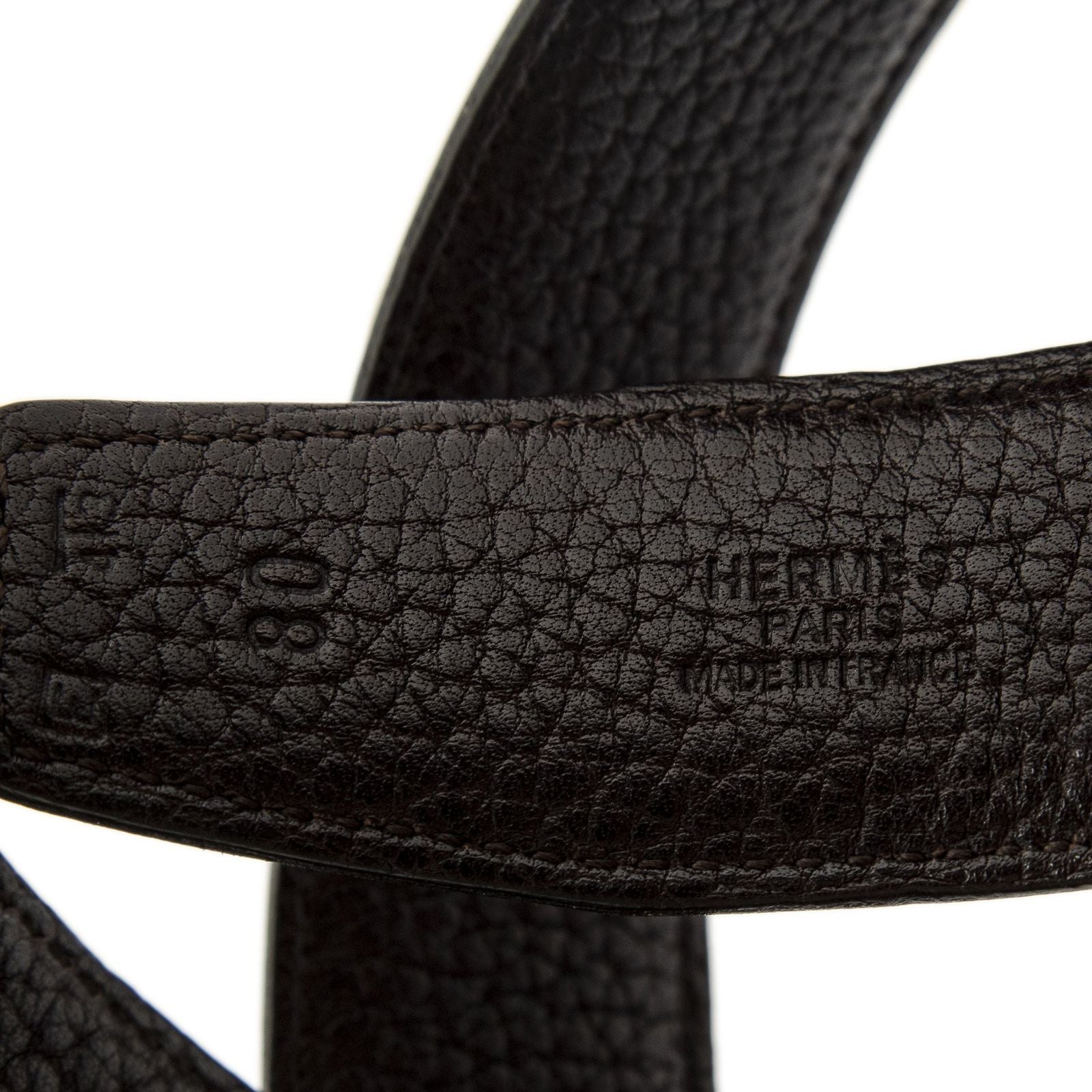 Hermes Constance Belt 32 Black Brown Box Leather — view 4