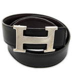 Hermes Constance Belt 32 Black Brown Box Leather