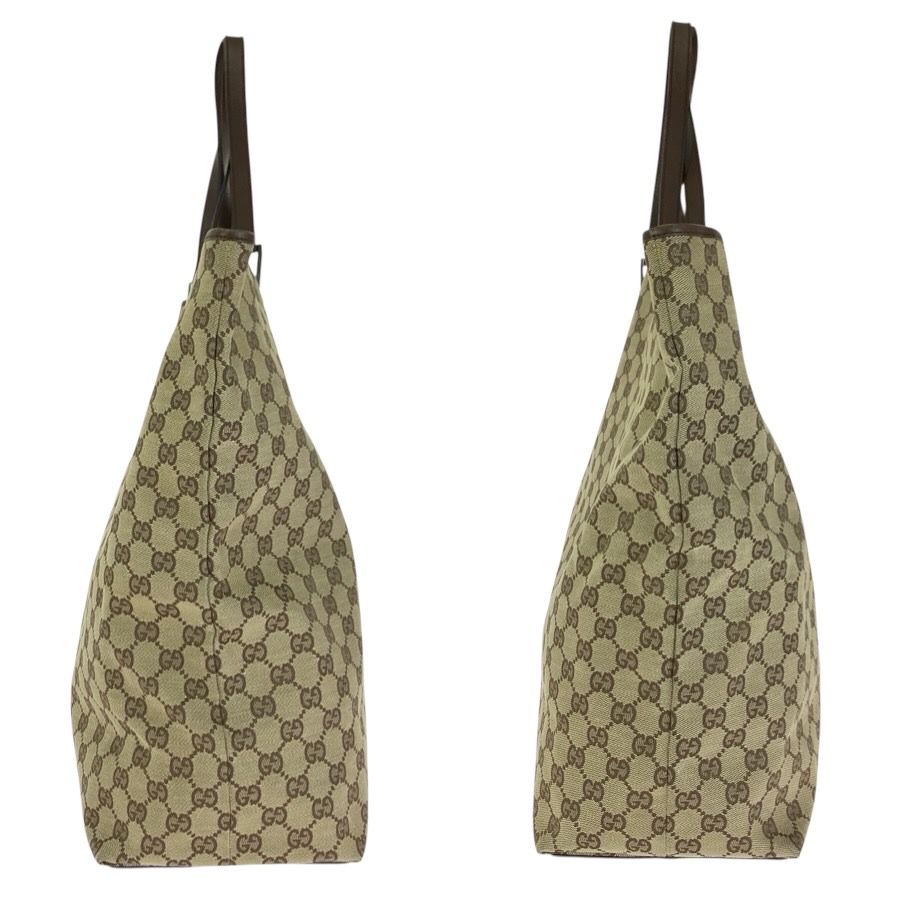 Gucci Beige Brown Silver GG Canvas Leather Tote Shoulder — view 8