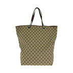 Gucci Beige Brown Silver GG Canvas Leather Tote Shoulder — view 2