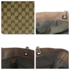 Gucci Beige Brown Silver GG Canvas Leather Tote Shoulder — view 5