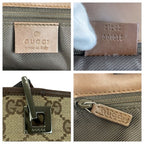 Gucci Beige Brown Silver GG Canvas Leather Tote Shoulder — view 4