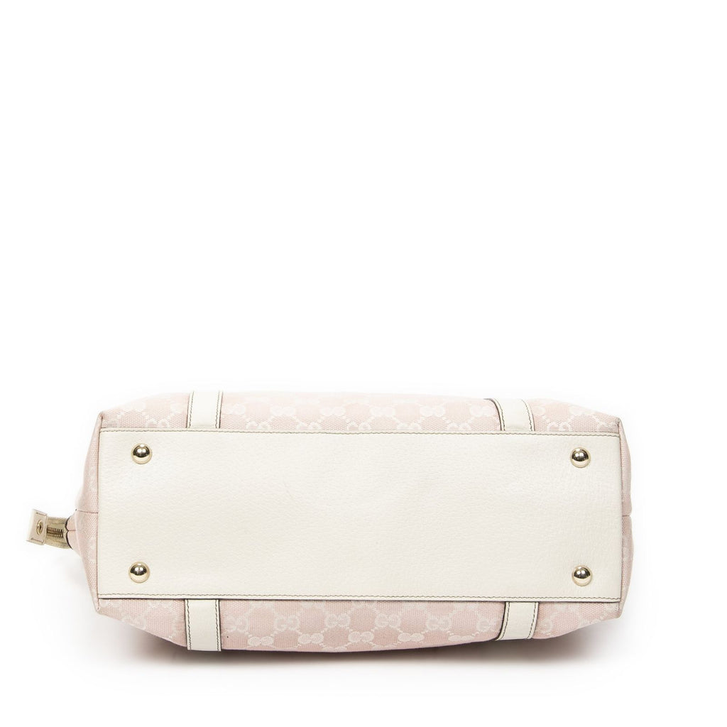 Gucci Abbey Zip Tote Light Pink Ivory GG Canvas — view 6