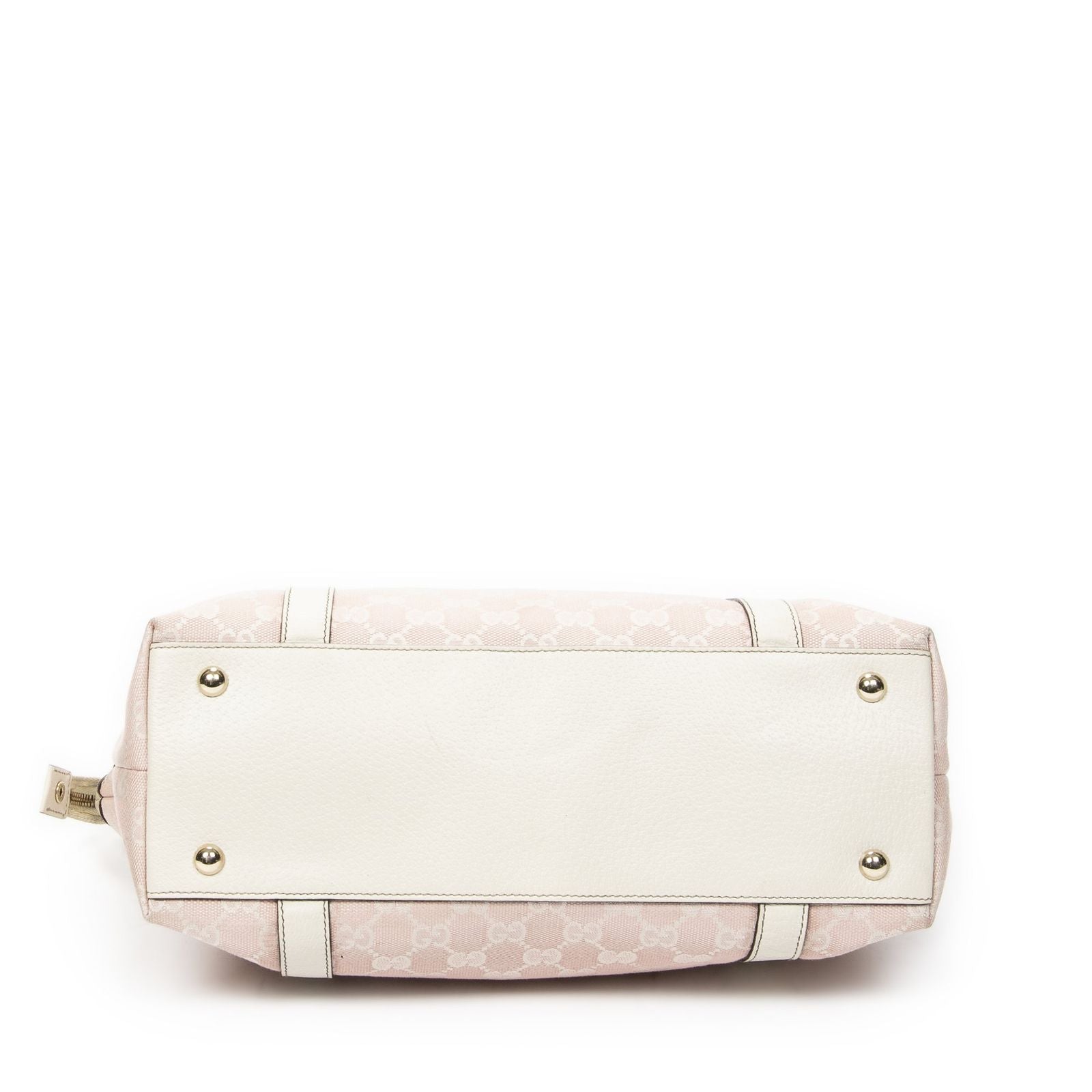 Gucci Abbey Zip Tote Light Pink Ivory GG Canvas — view 6