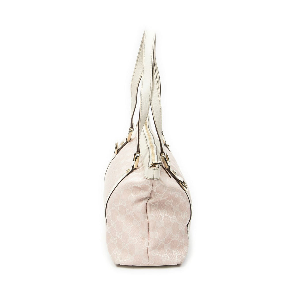 Gucci Abbey Zip Tote Light Pink Ivory GG Canvas — view 4