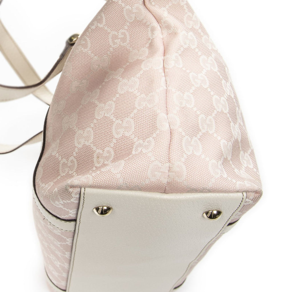 Gucci Abbey Zip Tote Light Pink Ivory GG Canvas — view 7
