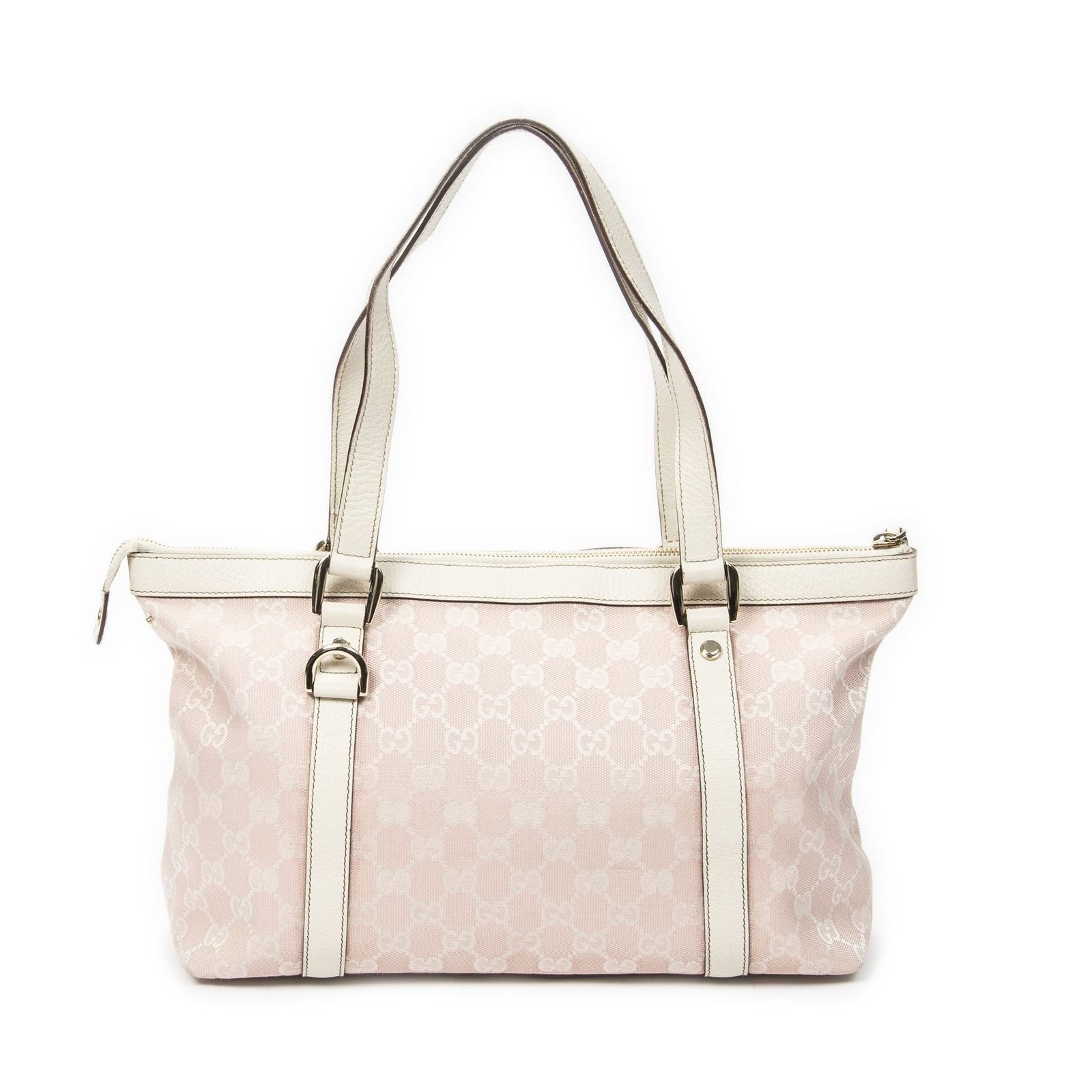 Gucci Abbey Zip Tote Light Pink Ivory GG Canvas — view 5