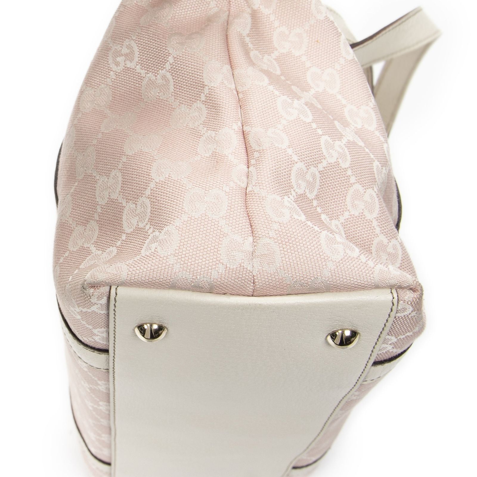 Gucci Abbey Zip Tote Light Pink Ivory GG Canvas — view 8