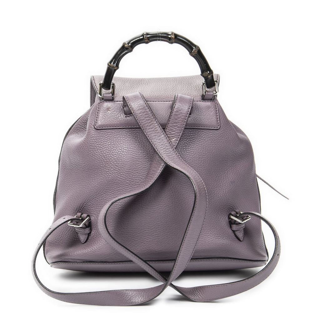 Gucci Bamboo Backpack Tassel Purple Calfskin Leather — view 5