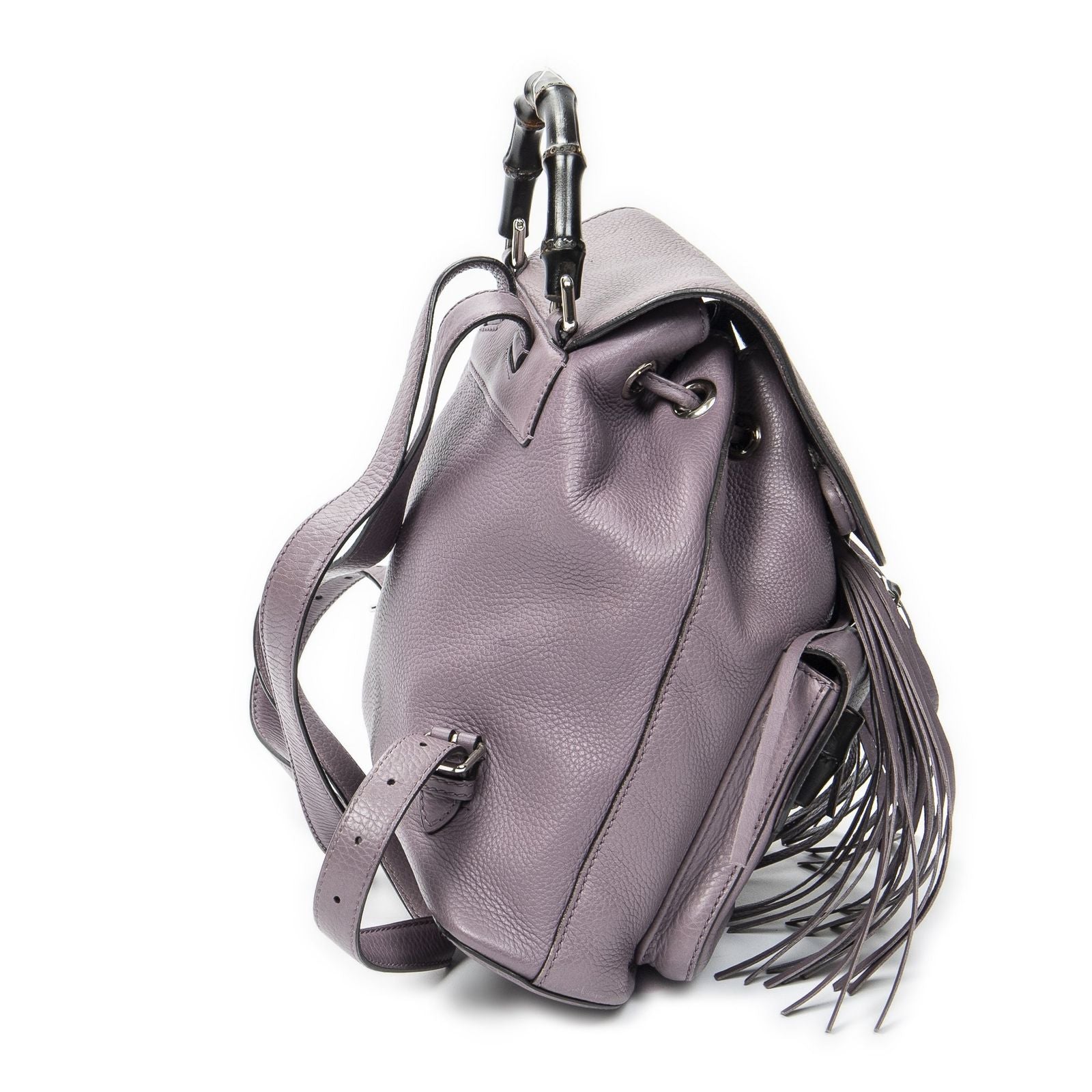 Gucci Bamboo Backpack Tassel Purple Calfskin Leather — view 4