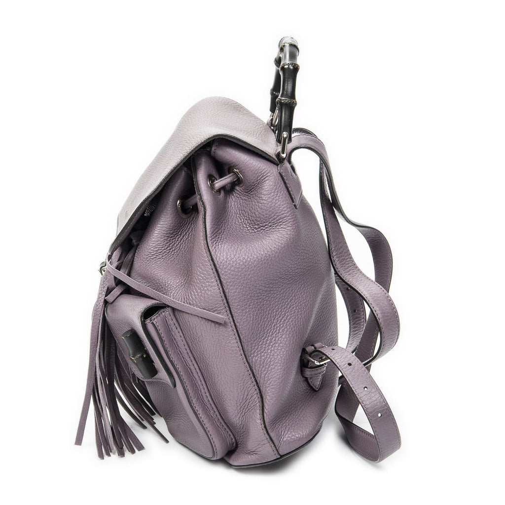 Gucci Bamboo Backpack Tassel Purple Calfskin Leather — view 3