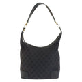 Gucci Black Gold GG Canvas Leather Shoulder