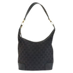 Gucci Black Gold GG Canvas Leather Shoulder