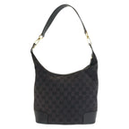 Gucci Black Gold GG Canvas Leather Shoulder — view 2