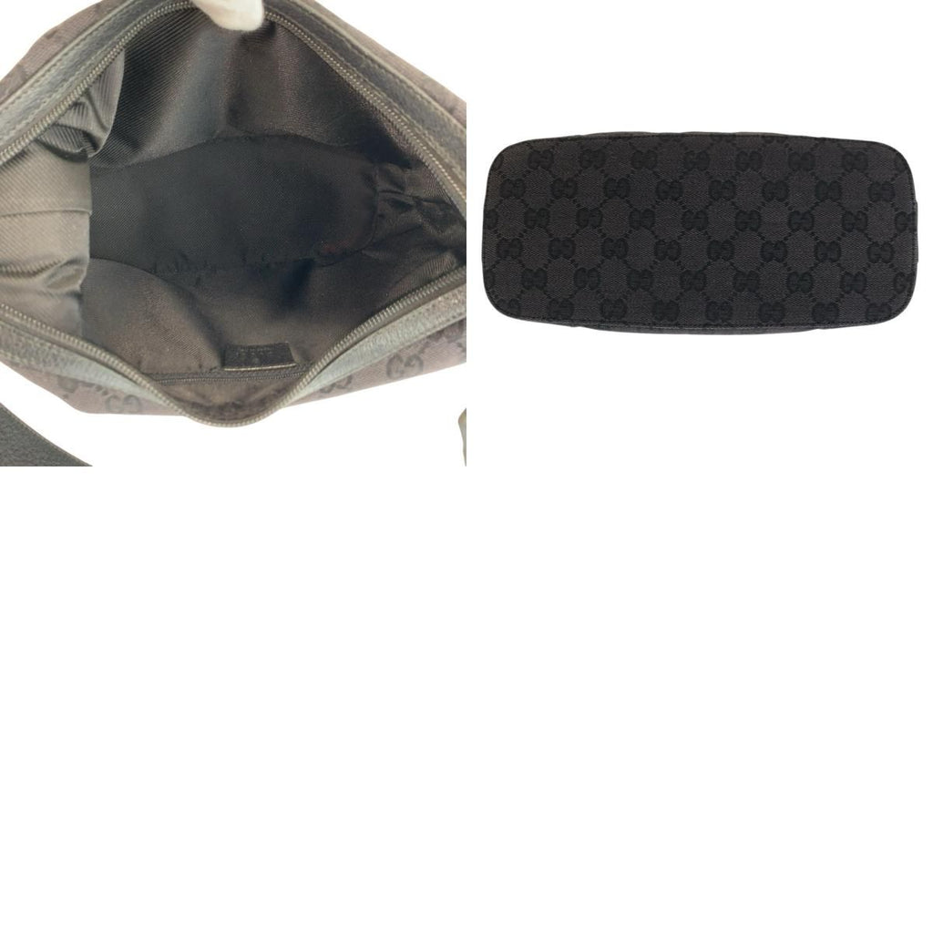 Gucci Black Gold GG Canvas Leather Shoulder — view 9
