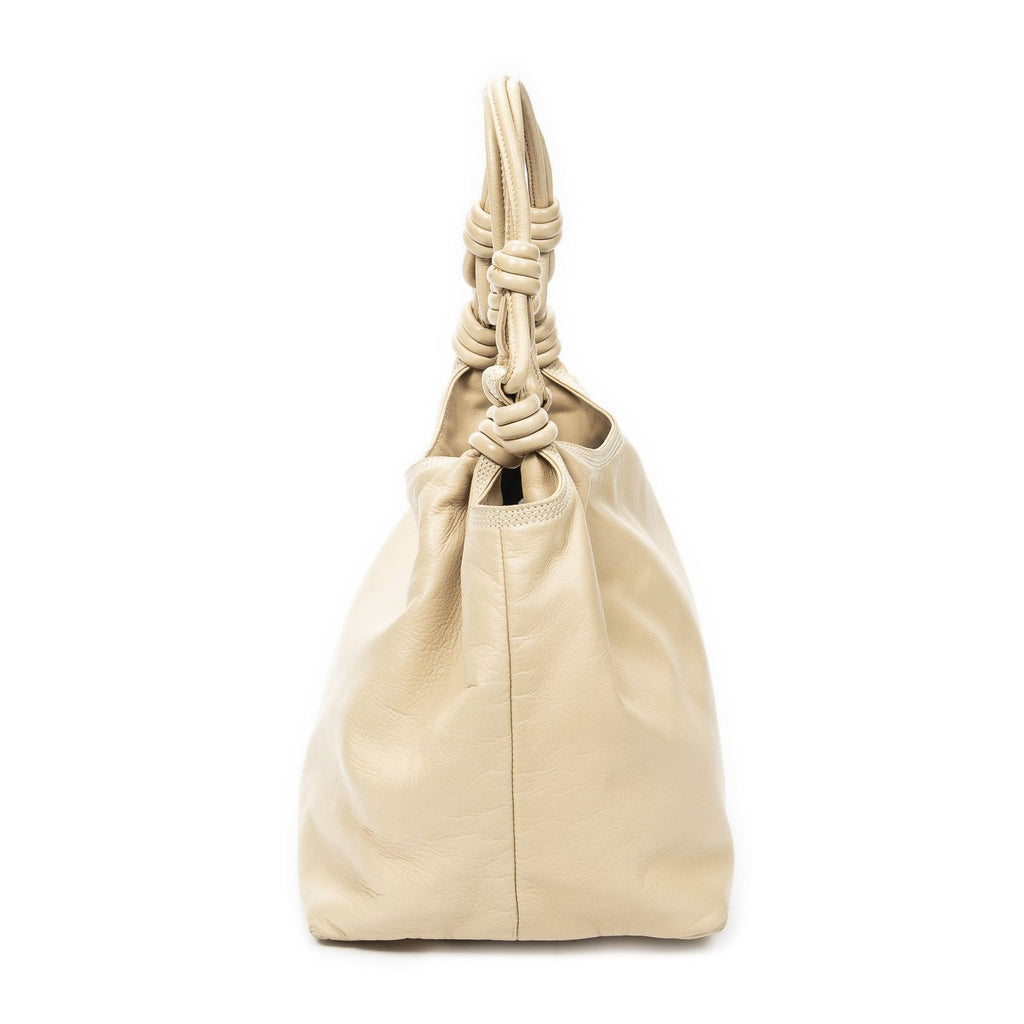 Loeweanagram Knot Hobo Light Beige Calfskin Leather — view 4