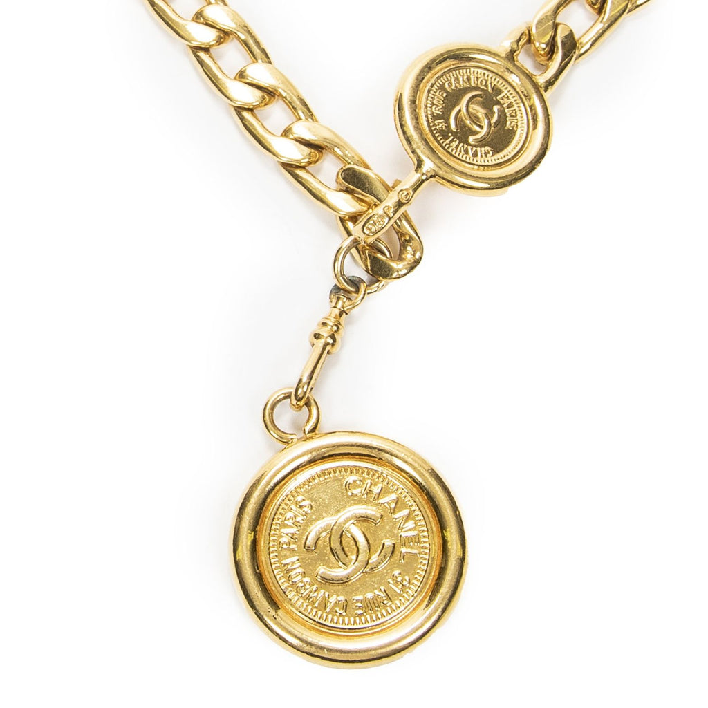 Chanel CC Logo Medallion Chain Belt Gold Plated — view 2