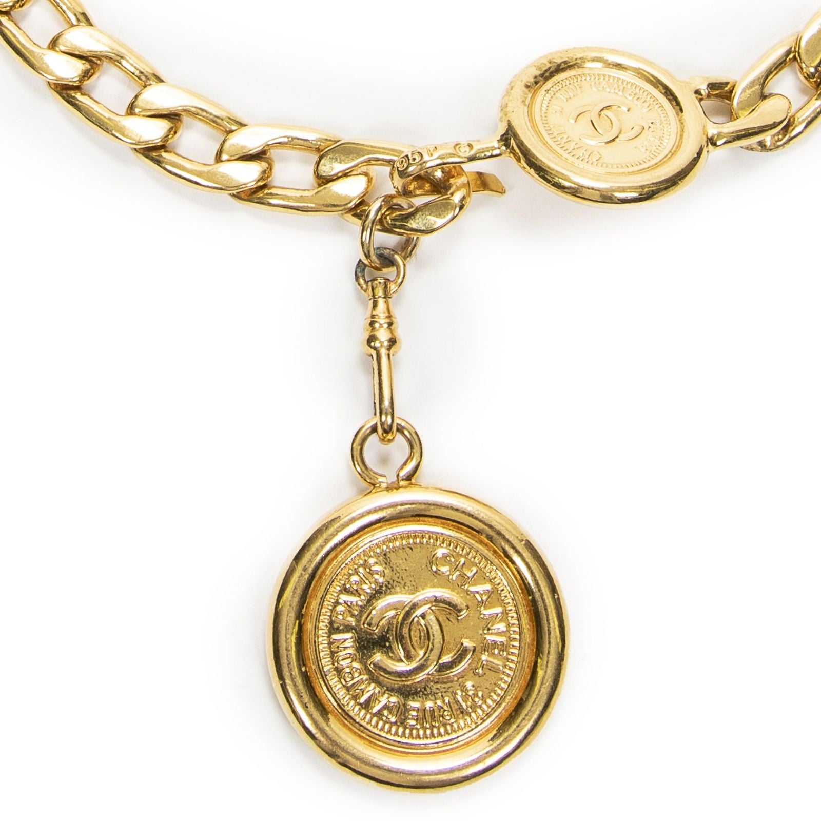 Chanel CC Logo Medallion Chain Belt Gold Plated — view 3