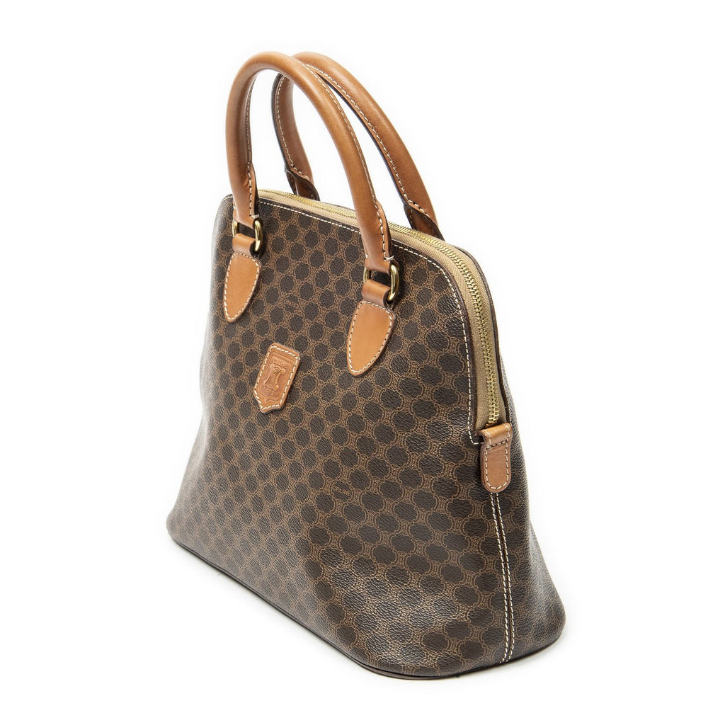 Celine Dome Top Handle Brown Macadam Canvas — view 2