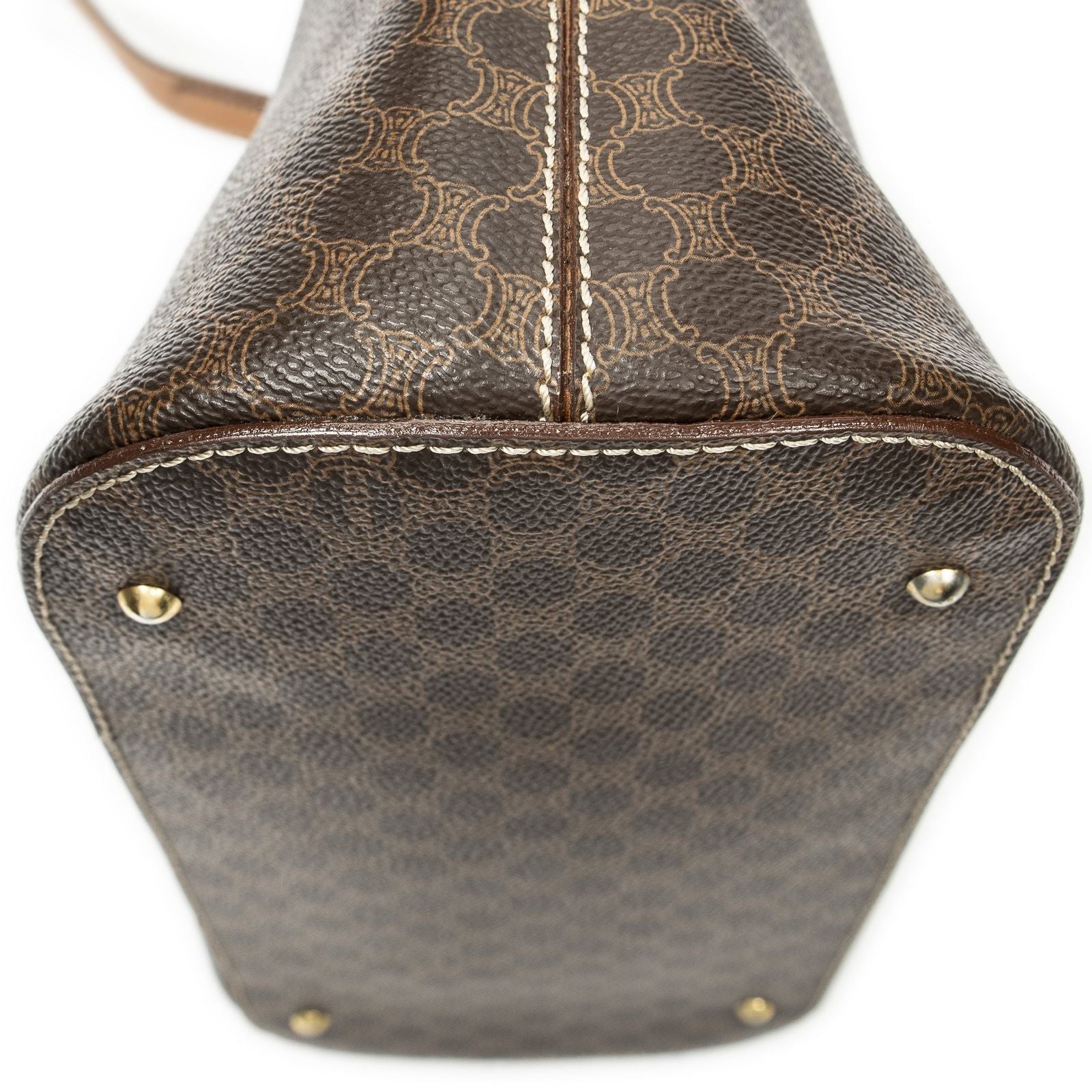 Celine Dome Top Handle Brown Macadam Canvas — view 7