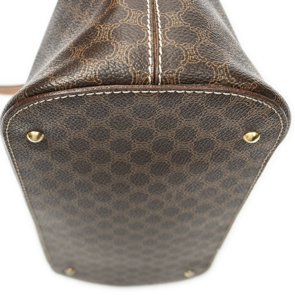 Celine Dome Top Handle Brown Macadam Canvas — view 8